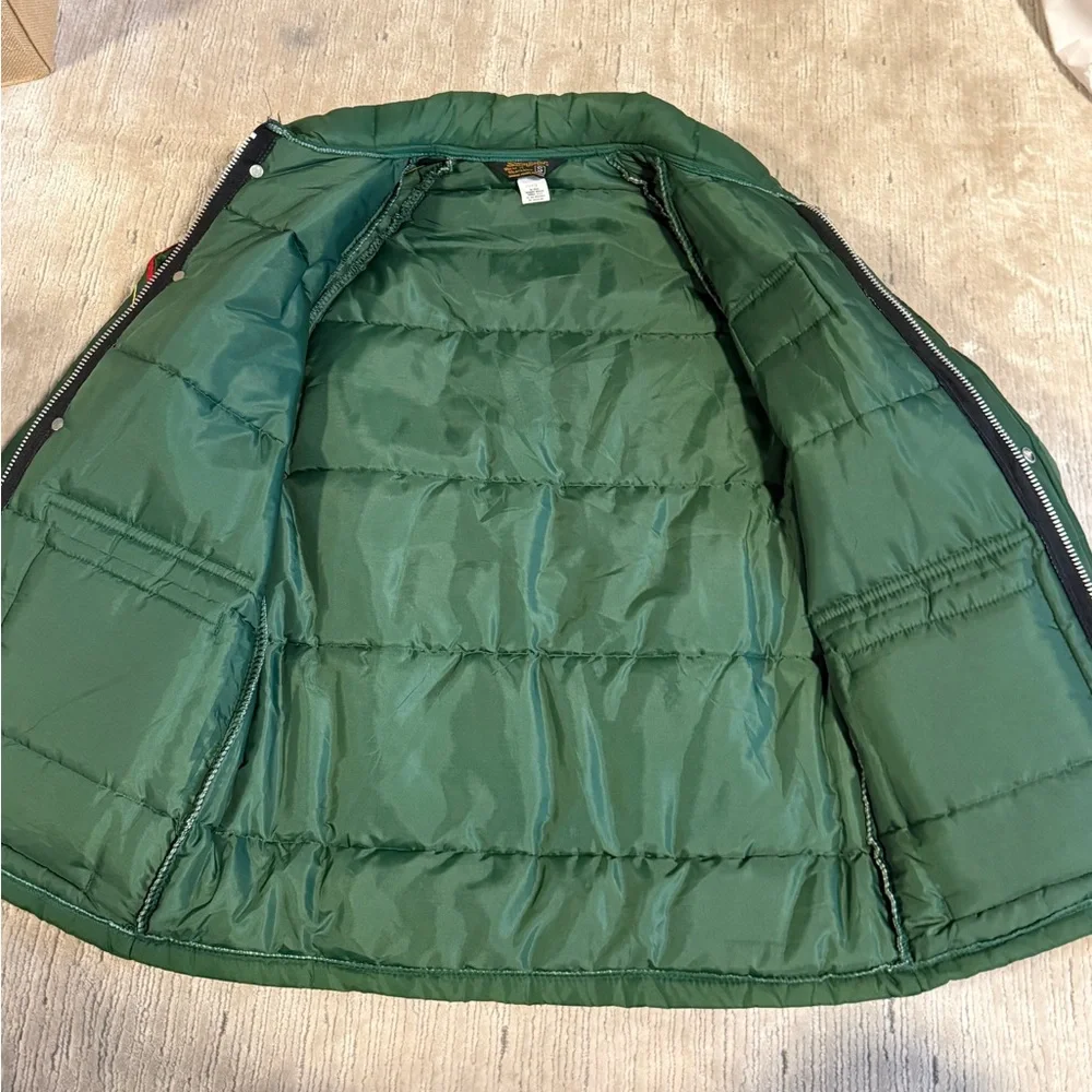 Swingster vintage Green Puffer Jacket with Stripe Detail - Picture 4 of 6